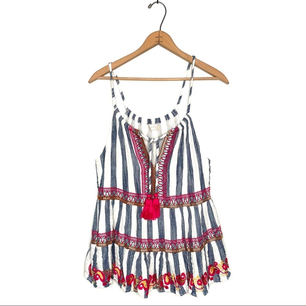 Altar’d State | Boho stripe Embroidered Tiered Tank Top
